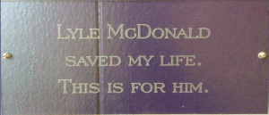 Lyle McDonald AHS Plaque